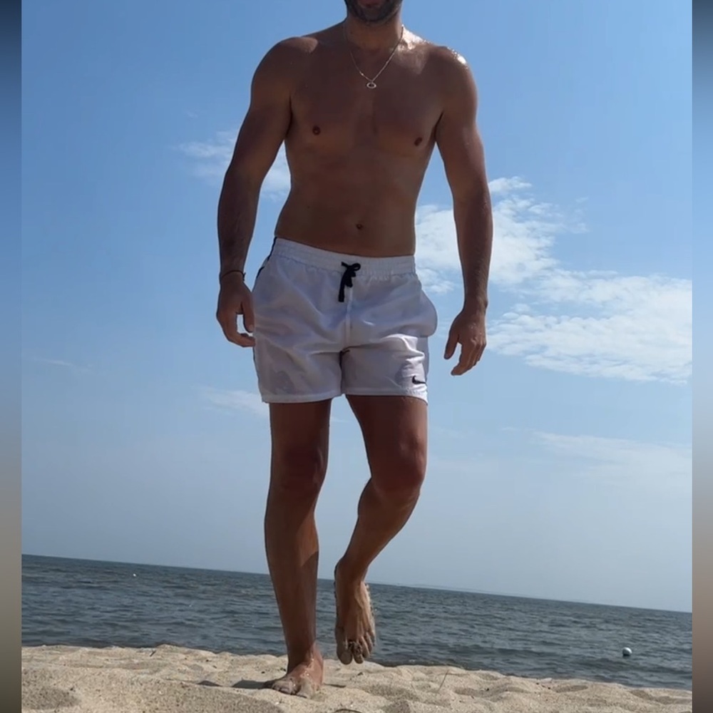 Nike | Linerless Swim Trunks in White (Small)